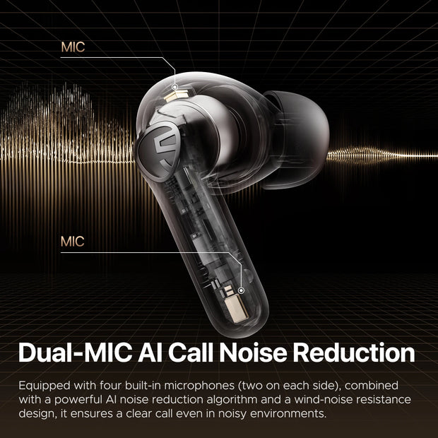 Active Noise Cancelling Bluetooth V5.4 Earphones