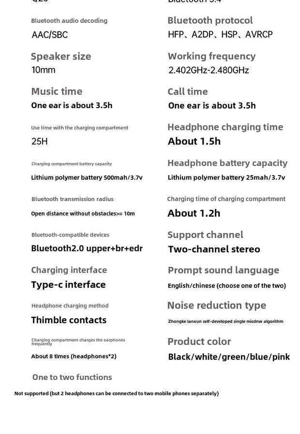 Wireless Bluetooth-compatible Earphones Intelligent Touch Color LCD Screen TWS Earbuds HIFI Noise Reduction Stereo Earphones