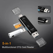 5 in 1 Multifunction Usb 2.0 Type C/Usb /Micro Usb/Tf/SD Adapter