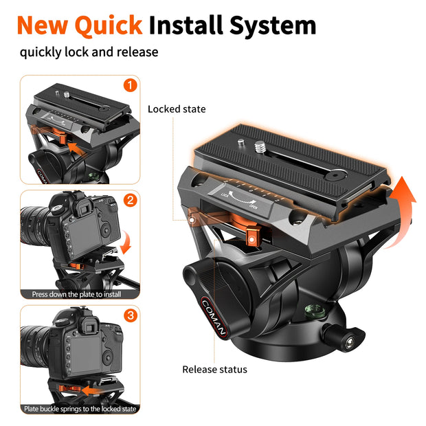 COMAN DK327AQ6 Video Monopod Tripod
