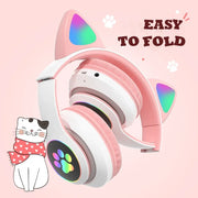New Flash Lamp Cute Cat Ears Headphone