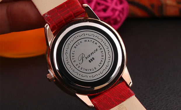 Korean Ladies Watch Colorful Rhinestones Dashi Dial Quartz Watch Casual Leather Ladies Clock Gift Relogio Feminino