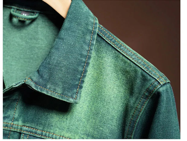 Fashion high-end American casual MEN'S denim jacket High Street trendy brand retro loose large-sized washing workwear top