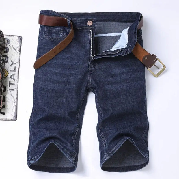 New high-end denim shorts for men in spring and summer of 2025, loose and versatile, trendy brand business casual denim shorts