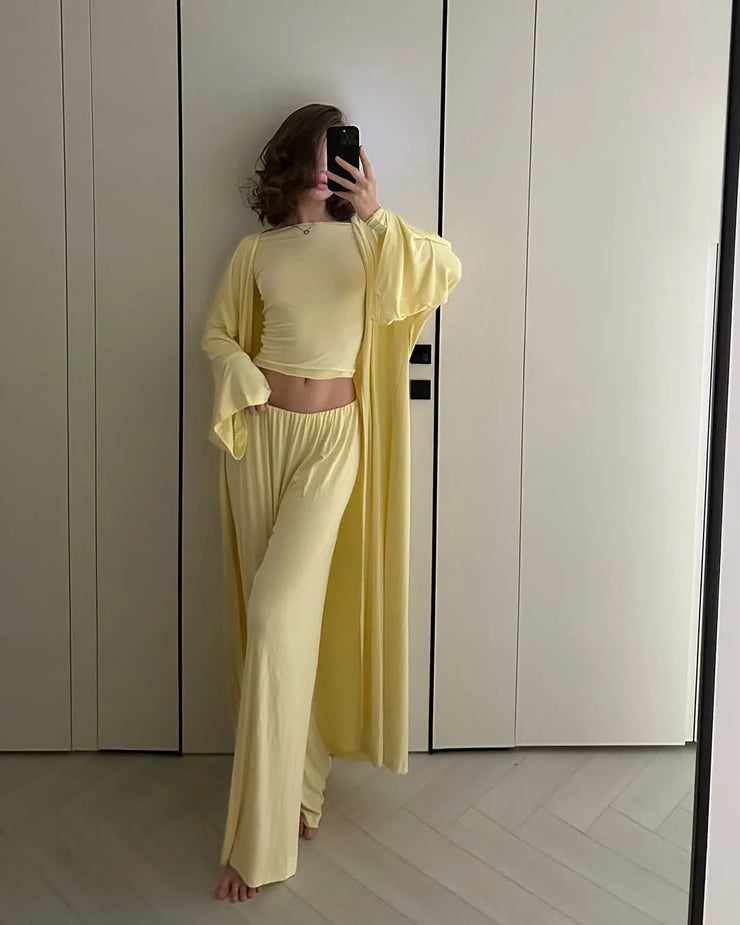 Women's clothing 2025 New summer new casual long cardigan long sleeve top high waist trousers fashion suit for club clothing