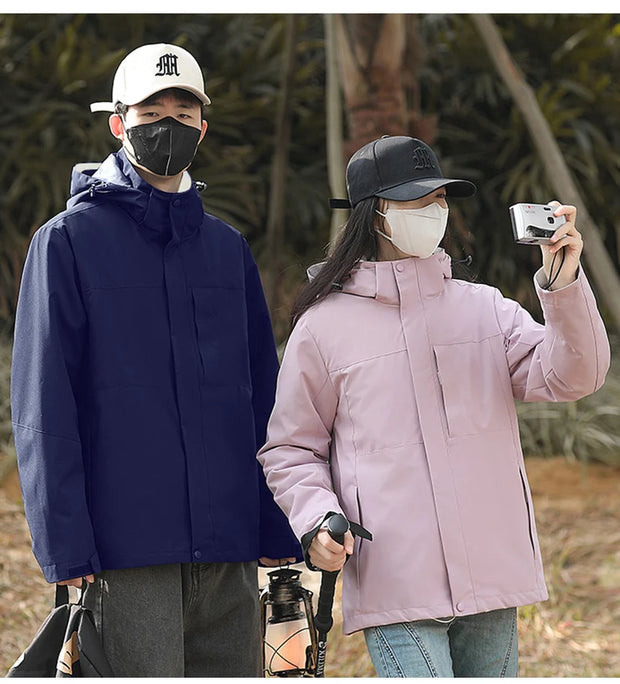 Men Outdoor Hiking Camp Waterproof Windproof Outerwear Spring Fall Lightweight Tops Fashion Casual Daily Coat Hooded Rain Jacket
