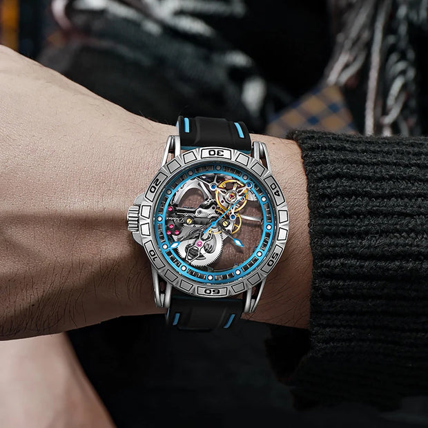 Men's Casual Mechanical Watch Automatic Luxury Brand New Sport Watches Man Hollow Out Fashion Waterproof Business Luminous Clock