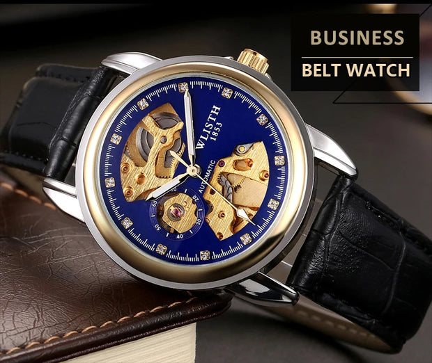 Fashion Hollow Business Tourbillon Automatic Mechanical Watch for Men
