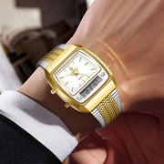 New Fashion Golden Steel Strap Quartz Sport Watch