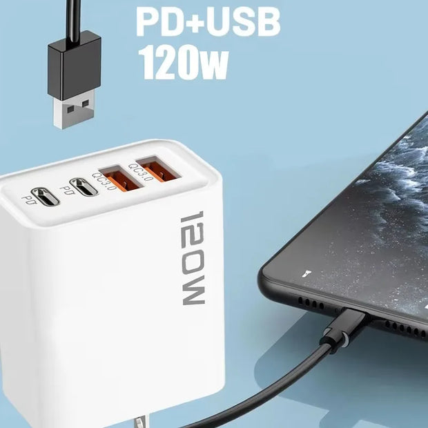 120W 4 Port USB Type C Charger