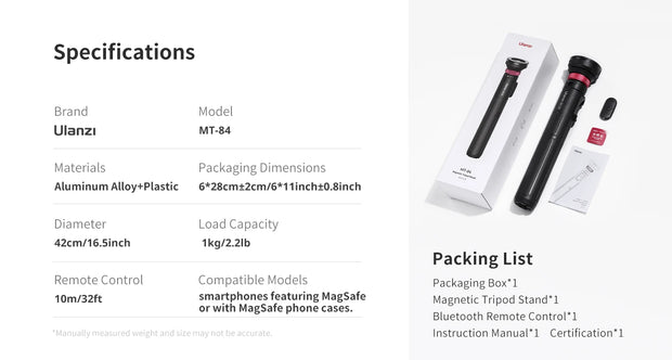Ulanzi MT-84 1.53M Magsafe Selfie Stick Tripod