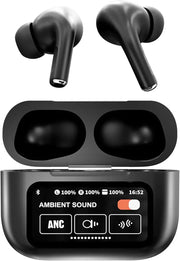 A9Pro Black in Ear Multi Function Touch Screen Wireless Bluetooth Earphones Compatible with Dual System 5.4 Bluetooth Waterproof