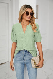 Womens Tops V Neck Ruffle Sleeve Blouses Short Sleeve Casual Tops T-Shirts for Women Autumn Winter
