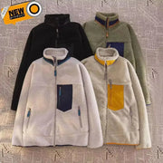 Motorcycle Outdoor Wool Jacket Men Women Double Sided Thick Plush Rider Ride Suit Lambing Wool Windproof Warm Fashionable Jacket