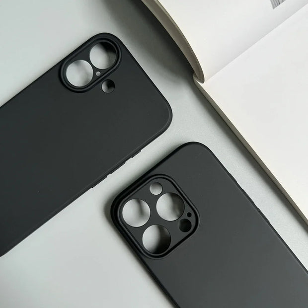 New Luxury Full Black Silicone Matte Phone Case