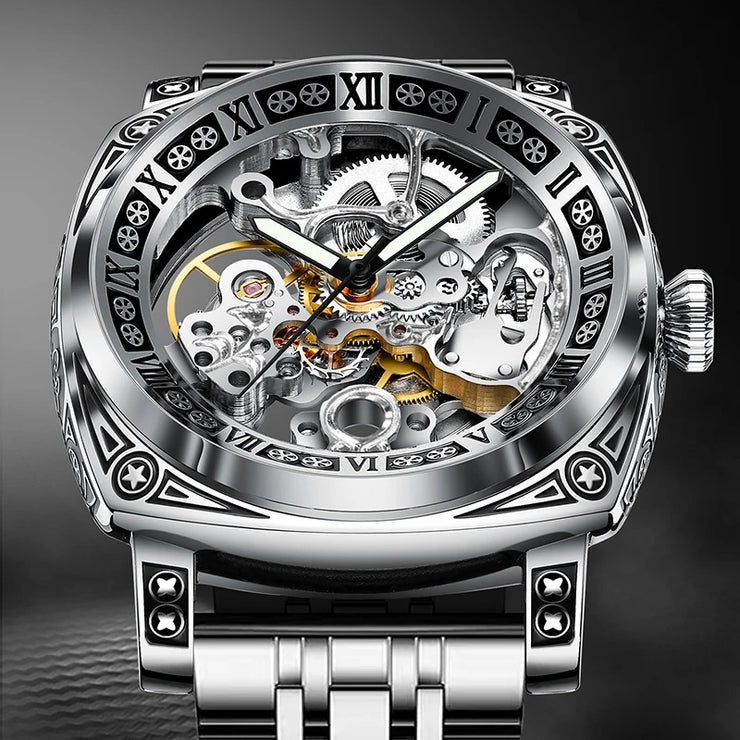 Authentic Brand Carved Watches Fully Automatic men watches Hollowed Fashion Mechanical Watches luxury MAN WATCH Reloj Hombre
