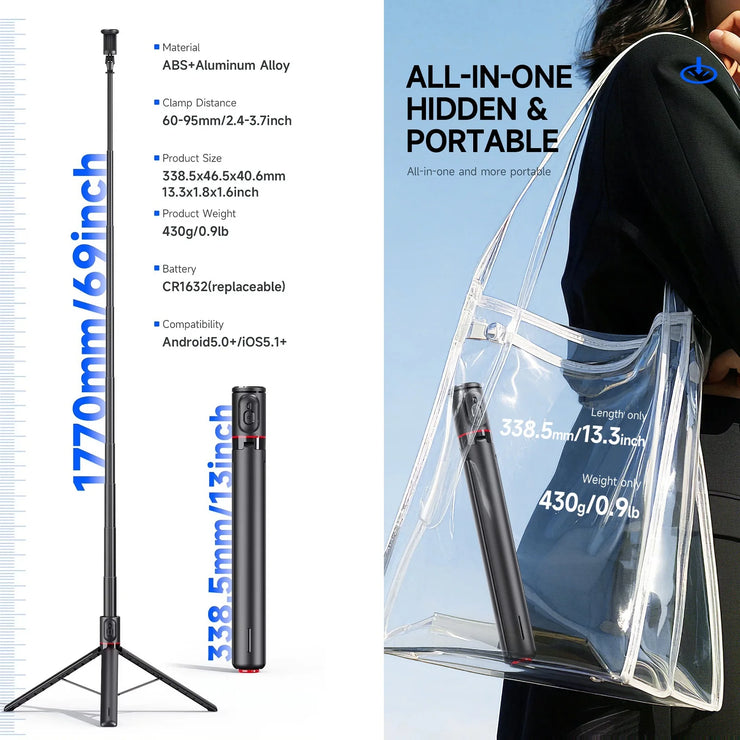 Auto Open Selfie Stick Tripod
