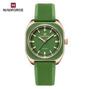 NAVIFORCE Fashion Women's Watch Casual Elegant Simple Polygon Quartz Silicone Watch Gift for Women Wristwatch Relogio Feminino