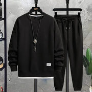 Summer Men's Waffle Sets Casual T-Shirt And Pants Set Male Sports Suit 2 Priece Set Solid Color Tracksuit Loose Suits Size 3XL