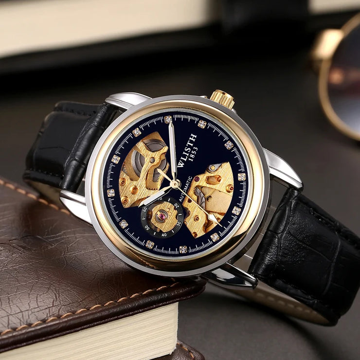 Fashion Hollow Business Tourbillon Automatic Mechanical Watch for Men