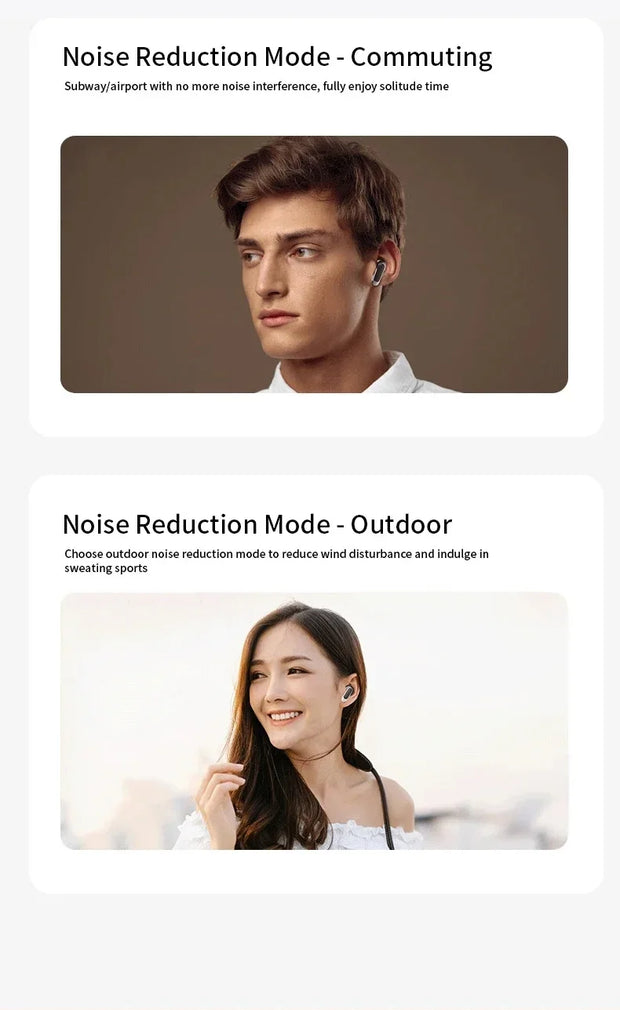 2025 high-quality V8 wireless Bluetooth earphones with ANC noise reduction and built-in microphone, waterproof earplugs