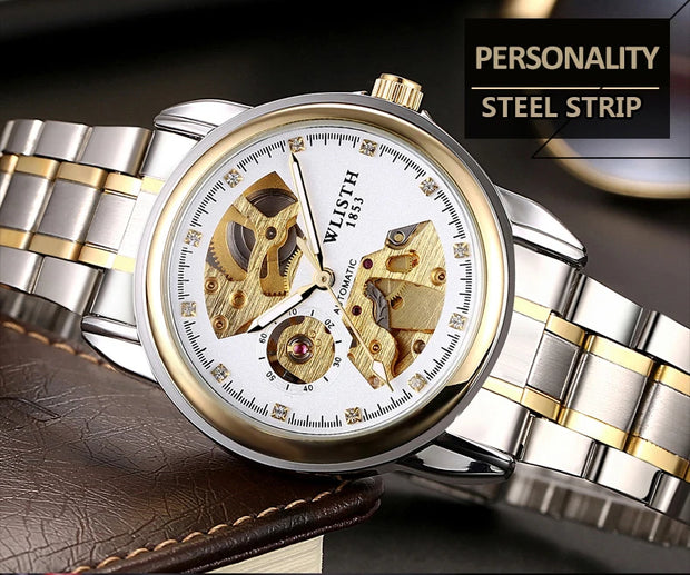 Fashion Hollow Business Tourbillon Automatic Mechanical Watch for Men