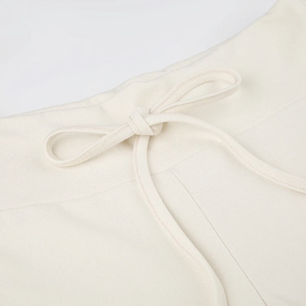 Cuteandpsycho Casual Solid Basic Pants Y2K Chic Floor Length Bottoms Vintage Aesthetic Mid Waist Drawstring Straight Trousers