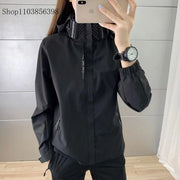 Men Outdoor Windproof Waterproof Spring Autumn Thin Coat Trendy Couple Single Layer Mountain Climbing Clothes Women