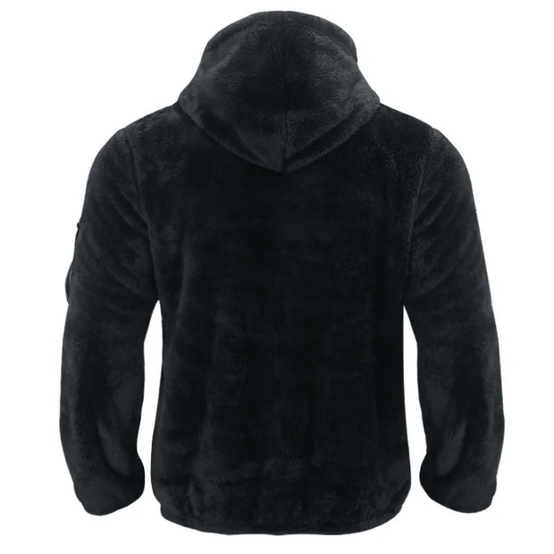 2025 Men's Casual Double-sided Plush Warm Jacket Autumn Winter Thick Wool Coats Solid Hooded Fleece Hoodies Loose Men Clothing