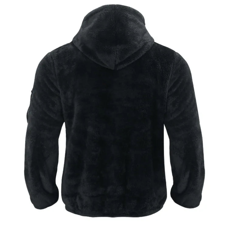 2025 Men's Casual Double-sided Plush Warm Jacket Autumn Winter Thick Wool Coats Solid Hooded Fleece Hoodies Loose Men Clothing