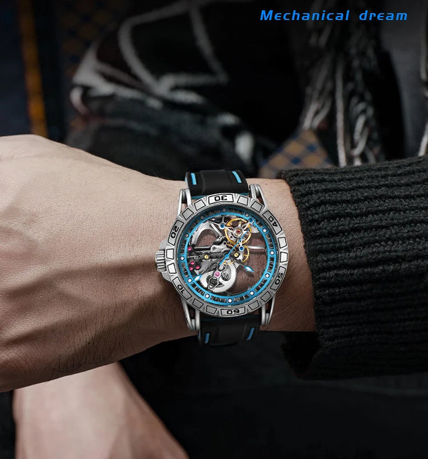 Men's Casual Mechanical Watch Automatic Luxury Brand New Sport Watches Man Hollow Out Fashion Waterproof Business Luminous Clock