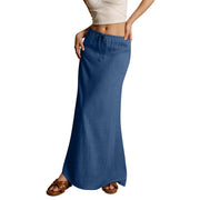 Summer Vacation Women's Summer Maxi Skirt Drawstring Low Waist A Line Casual Skirts Bodycon Long Skirt Beach Women's clothing