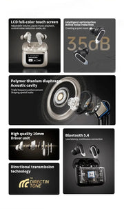2025 high-quality V8 wireless Bluetooth earphones with ANC noise reduction and built-in microphone, waterproof earplugs