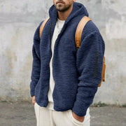 2025 Men's Casual Double-sided Plush Warm Jacket Autumn Winter Thick Wool Coats Solid Hooded Fleece Hoodies Loose Men Clothing