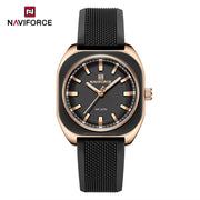 NAVIFORCE Fashion Women's Watch Casual Elegant Simple Polygon Quartz Silicone Watch Gift for Women Wristwatch Relogio Feminino