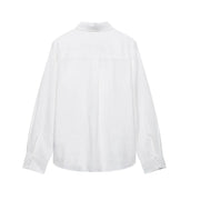 TFMLN 2025 Women Blouse Trouser Sets Office Ladies Elegant Long Sleeve Casual Loose Shirt Wide Leg Pant Suits Simple Outfits