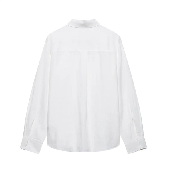 TFMLN 2025 Women Blouse Trouser Sets Office Ladies Elegant Long Sleeve Casual Loose Shirt Wide Leg Pant Suits Simple Outfits