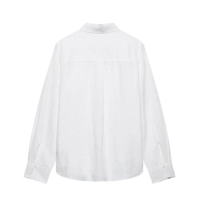 TFMLN 2025 Women Blouse Trouser Sets Office Ladies Elegant Long Sleeve Casual Loose Shirt Wide Leg Pant Suits Simple Outfits