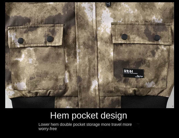 Men Clothing Two Pieces Set 2023 Training Two-piece Sweat-shirt Cargo Pants Man Apparel Heavy Jackets Labor Work Camouflage Suit