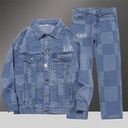 Spring Autumn Denim Clothing Set For Men Stylish Jacket Jeans 2-piece Set Working Class Style Bold Fashion Statement