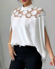 Elegant White Womens Tops And Blouses New Summer Color Mesh Off-shoulder Bat Sleeve Elegant Top For Women Shirts Women Clothes