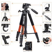 187cm/73.6in Tall Zomei Aluminum Alloy Portable Tripod