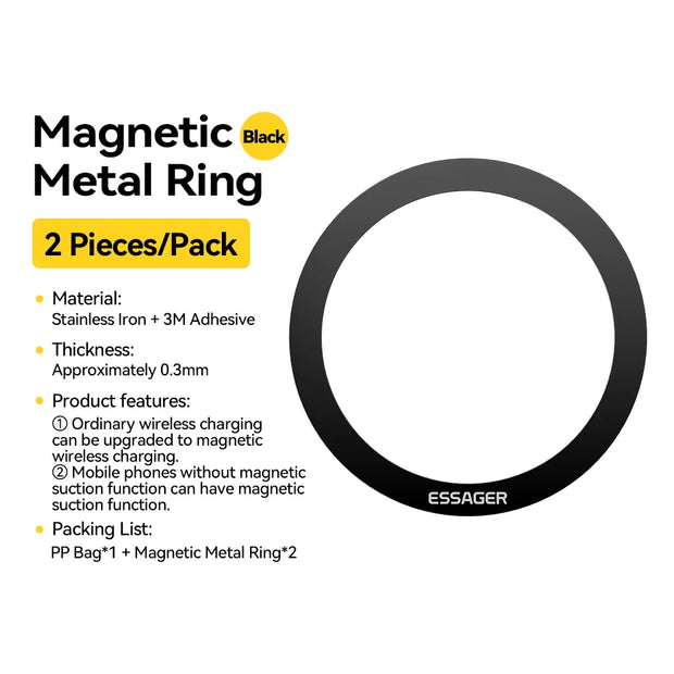 Essager 2PCS Magnetic Metal Ring