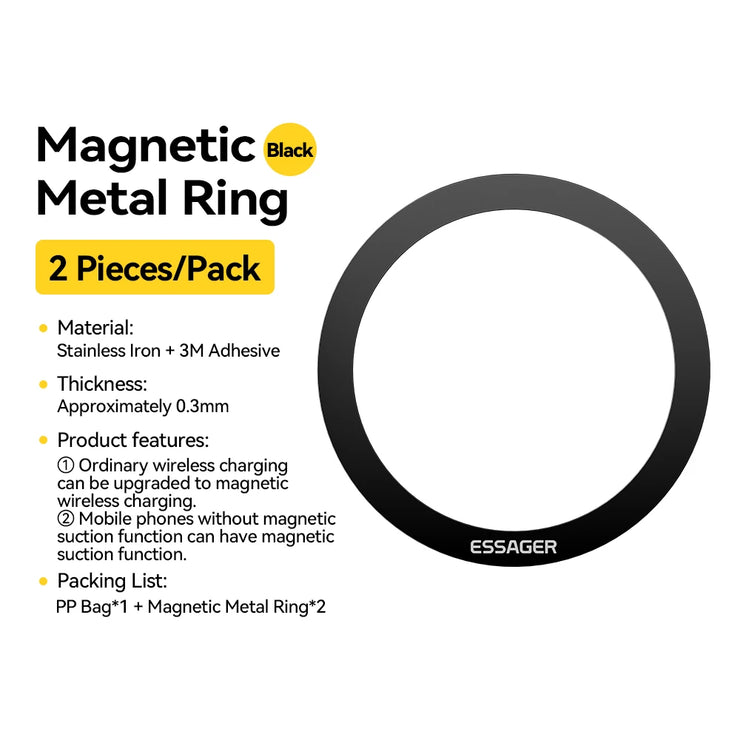 Essager 2PCS Magnetic Metal Ring