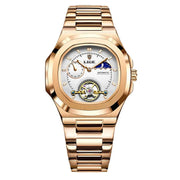 LIGE Classic Retro Men Watch Fashion Business Men's Mechanical Wristwatches Top Brand Luxury Waterproof Automatic Watch For Men