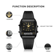 New Fashion Golden Steel Strap Quartz Sport Watch
