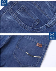 New high-end denim shorts for men in spring and summer of 2025, loose and versatile, trendy brand business casual denim shorts