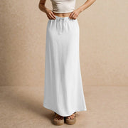 Summer Vacation Women's Summer Maxi Skirt Drawstring Low Waist A Line Casual Skirts Bodycon Long Skirt Beach Women's clothing
