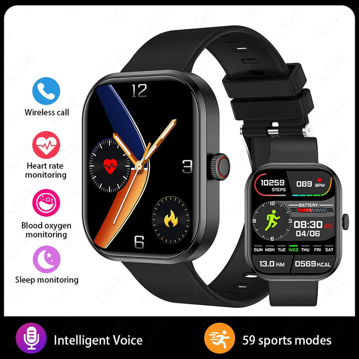 Men Full Touch Screen Bluetooth Call Waterproof Watches