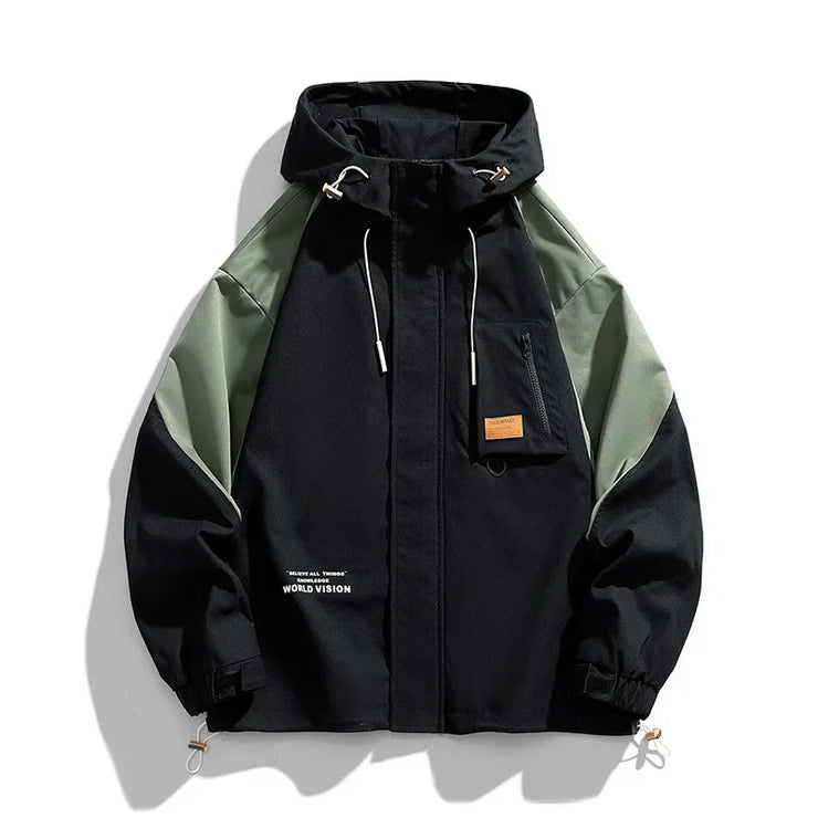 Men Jacket Hoodie Loose Outerwear Hiking Sportswear Mens Casual Breathable Jackets Male Windbreaker Plus Size L-9XL Men Clothing